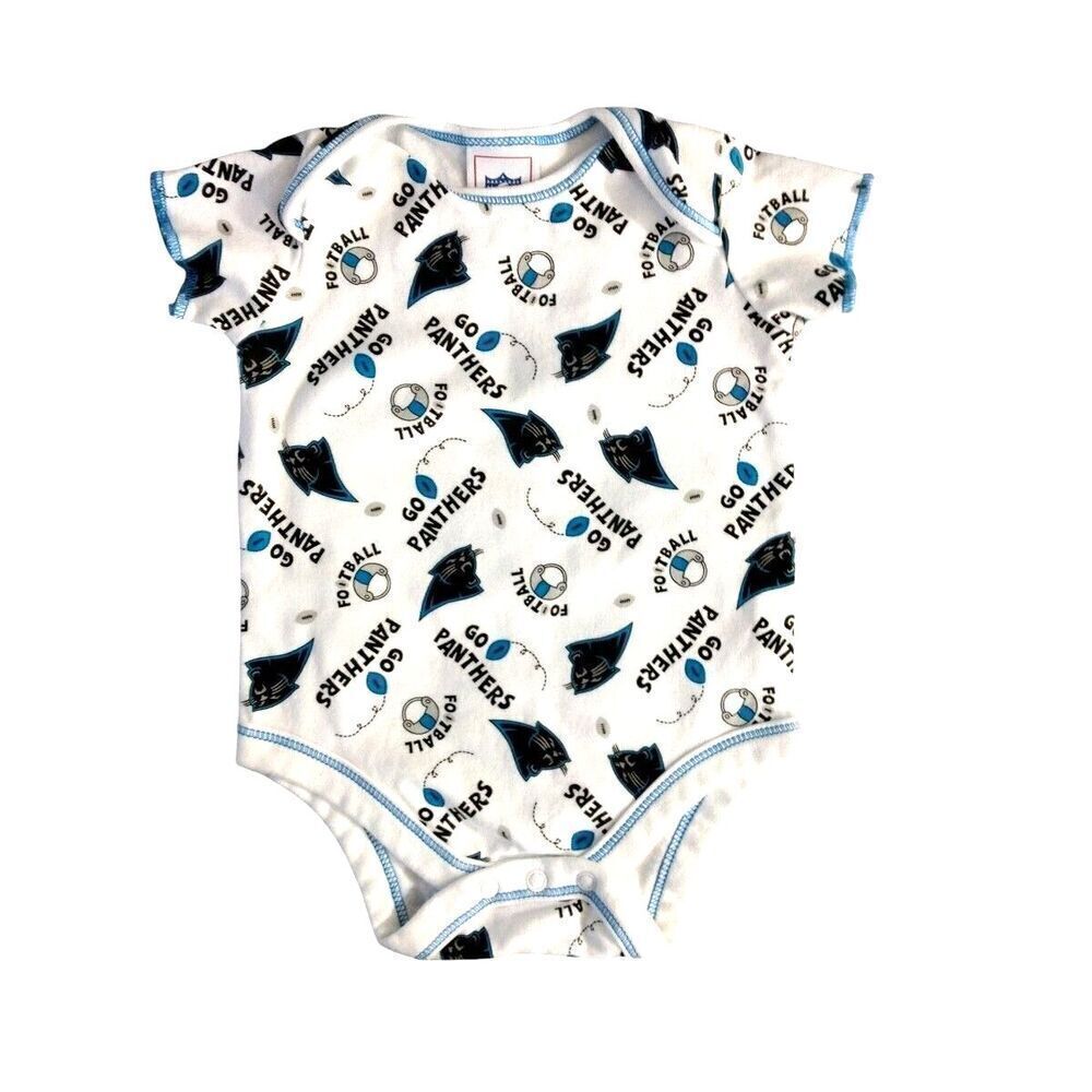 NFL Carolina Panthers Babies 6 To 9 Months One Piece Snap Short Sleeve